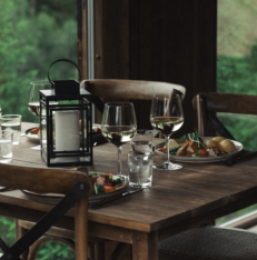 food in a resturant in the nature