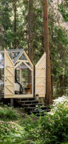 A glashouse in the forest
